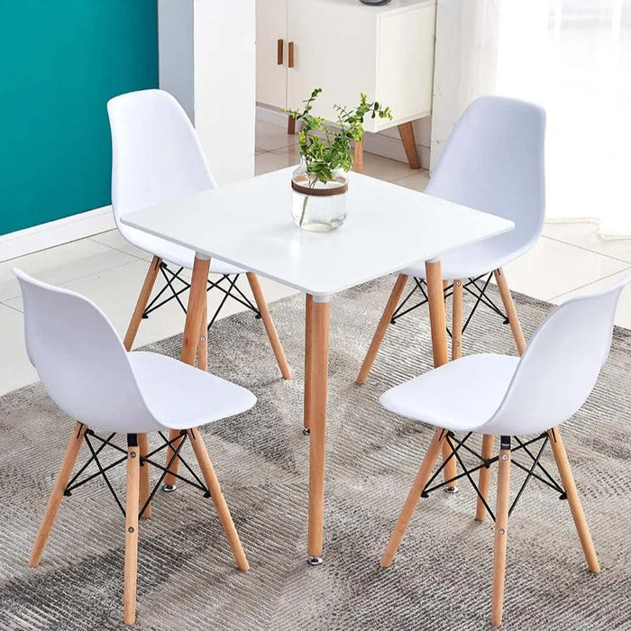 Dining Table Set GLT02+GLB310-1 (1+4) - WHITE