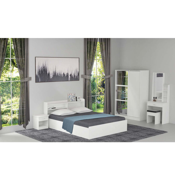 FZ Bedroom Set Queen SLIDE Wardrobe - White