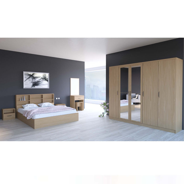 ORC Bedroom Set QUEEN w/5D Wardrobe Winter Maple