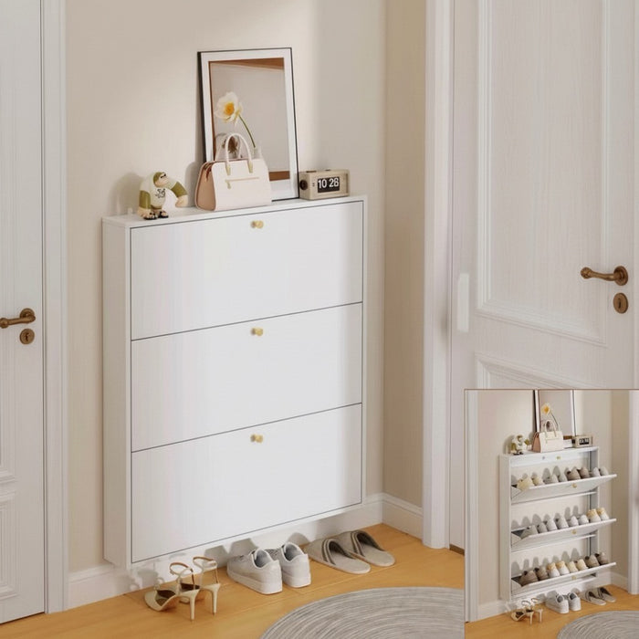 Wall Shoe Rack 3 Layer 720 White