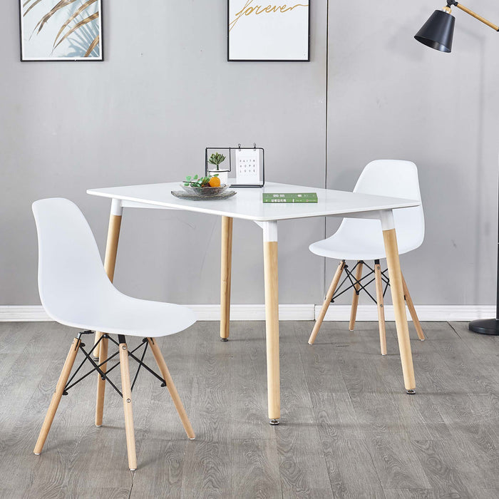 Dining Table Set GLT02+GLB310-1 (1+2) - WHITE