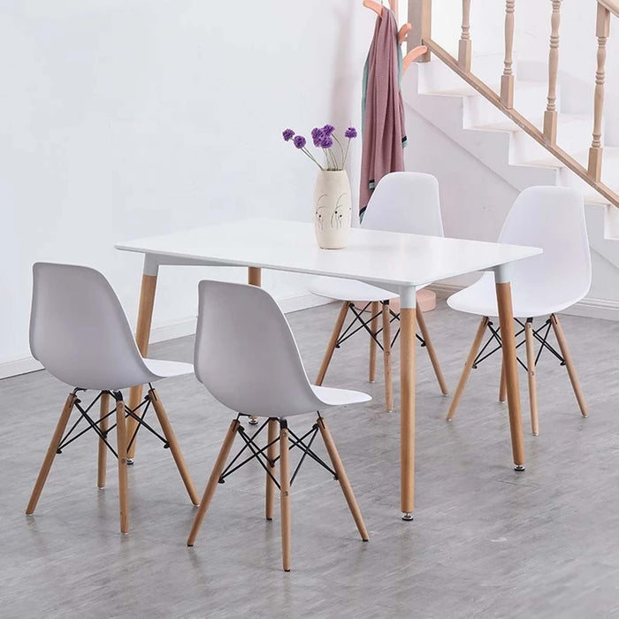 Dining Table Set GLT04+GLB310-1 (1+4) - WHITE