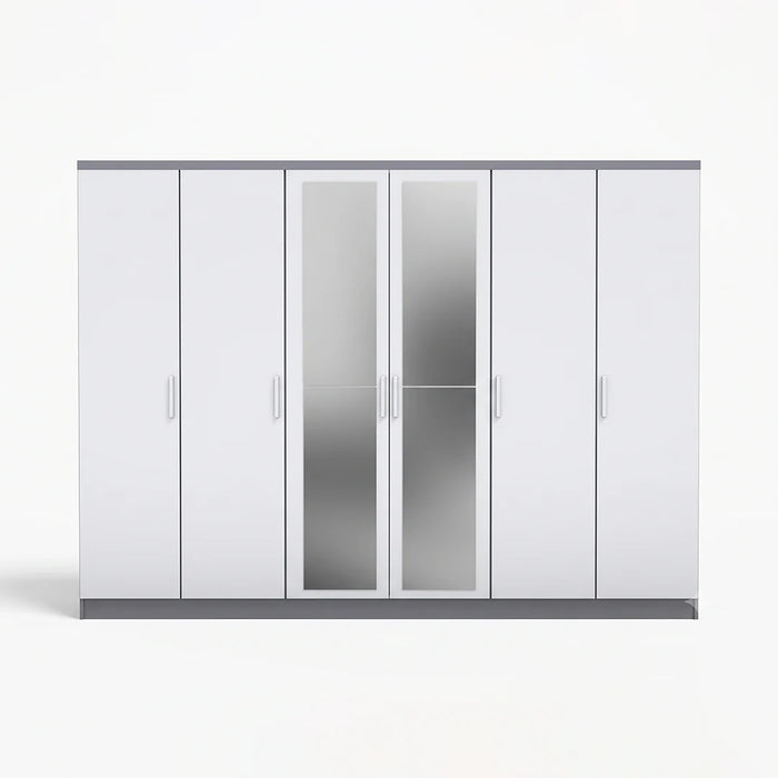 ORC Bedroom Set KING w/6D Wardrobe Grey White