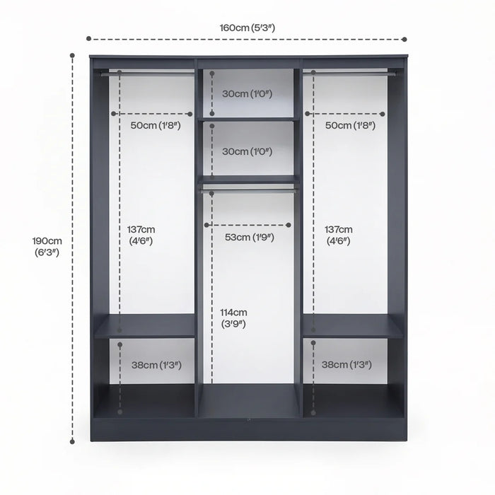 YS Bedroom Set 6 Door Wardrobe  SINGLE