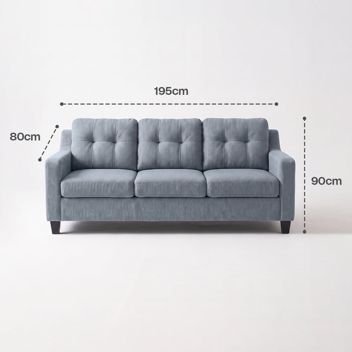 Sofa SET Q-2178 - 123 Seater Dark Grey