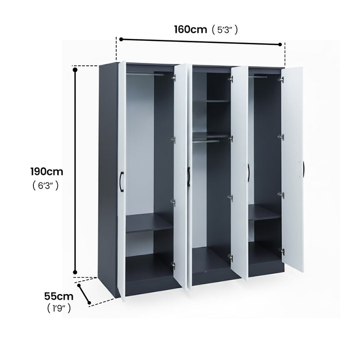 YS Bedroom Set 6 Door Wardrobe QUEEN
