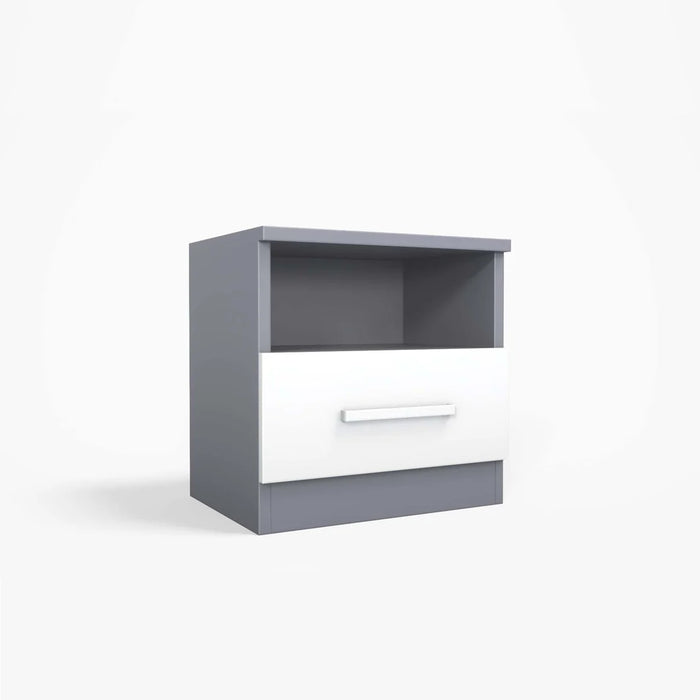 ORC Bedroom Set QUEEN w/4D Wardrobe Grey White