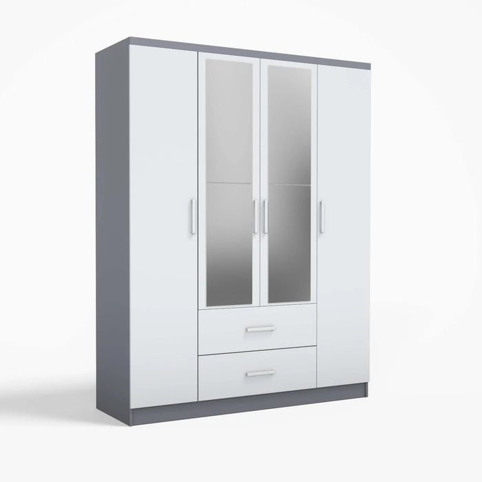 ORC Bedroom Set KING w/4D Wardrobe Grey White