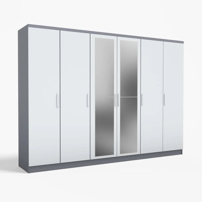 ORC Bedroom Set KING w/6D Wardrobe Grey White