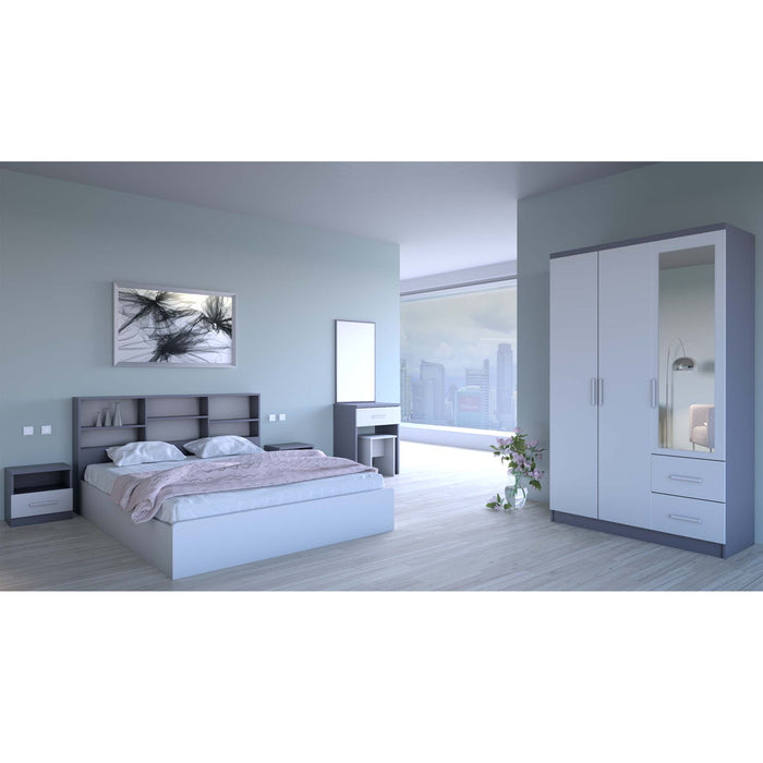 ORC Bedroom Set KING w/3D Wardrobe Grey White