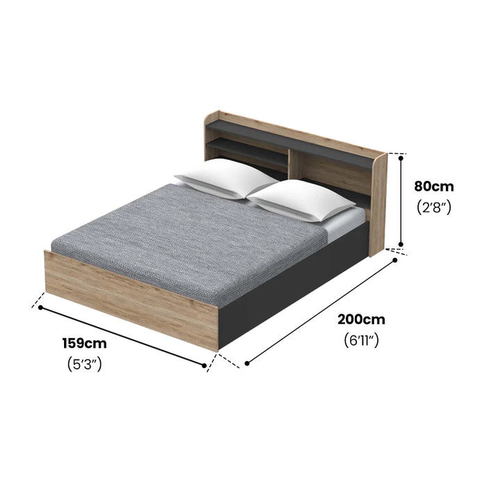 FZ Bed Queen 2219 - Oak-Grey