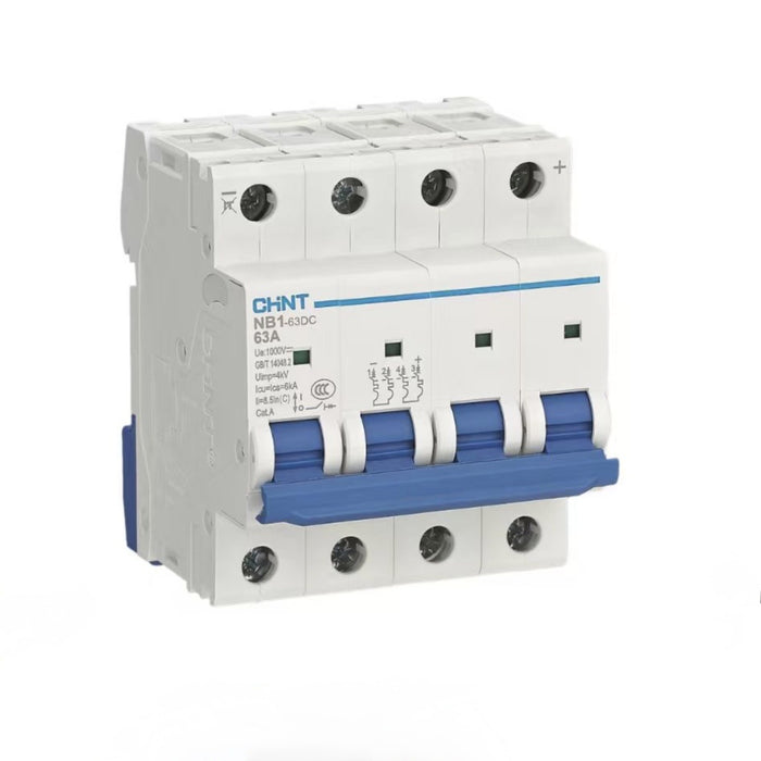 Chint DC Breaker 1000v NB1-63DC 4P C63A DC1000V 6kA(R)