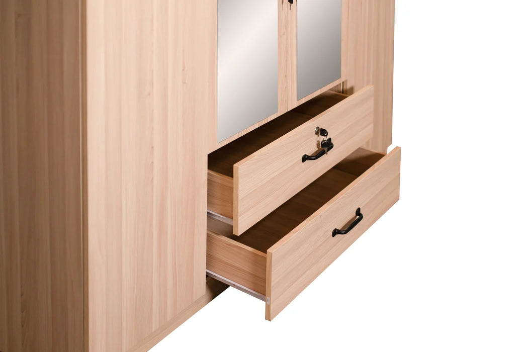 ORC Bedroom Set KING w/4D Wardrobe Winter Maple