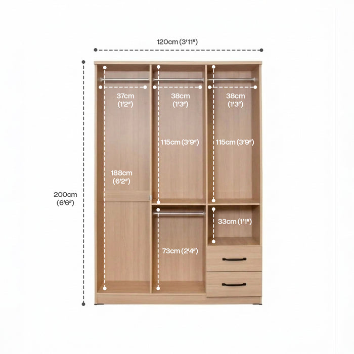 ORC Wardrobe with Mirror ORC 2019++ Winter Maple