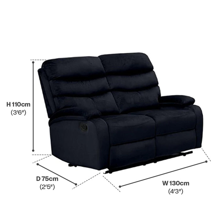 Recliner Sofa SET 8018 - 123 Black