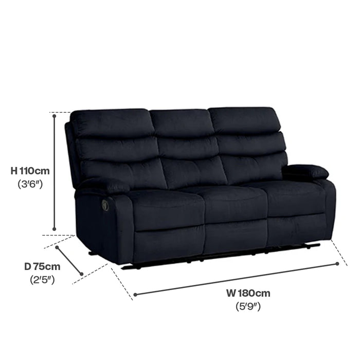 Recliner Sofa SET 8018 - 123 Black