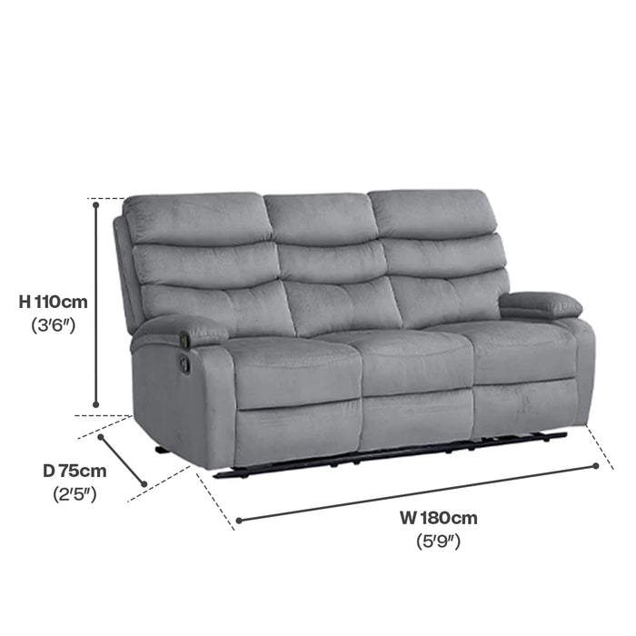 Recliner Sofa SET 8018 - 123 Grey