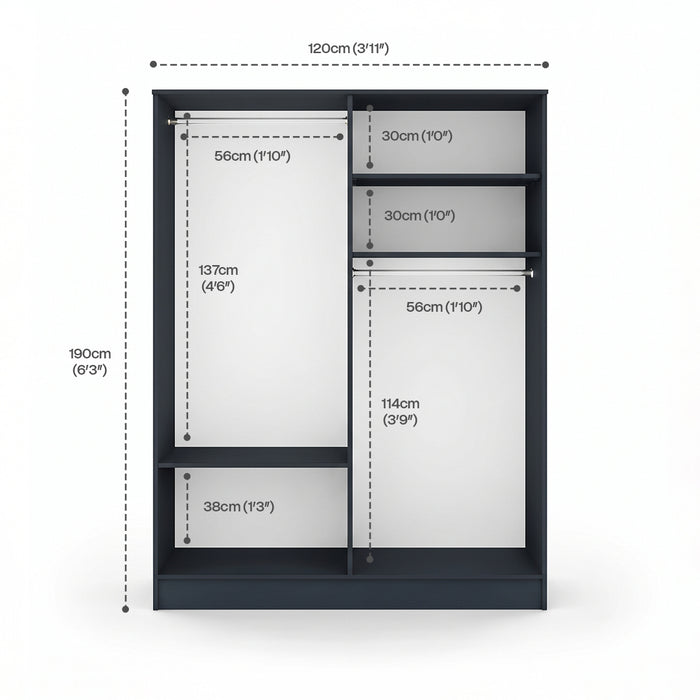 YS Wardrobe 4 Door WD 070624 1200x1900mm
